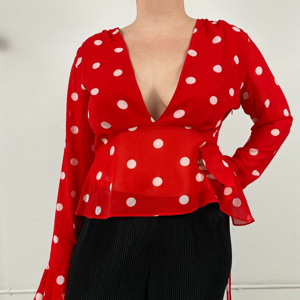 LPA the label red blouse